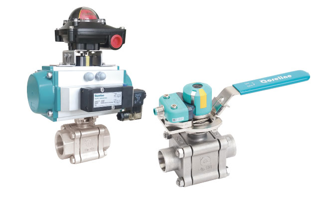 3pc heavy duty ball valve with direct mounting pad