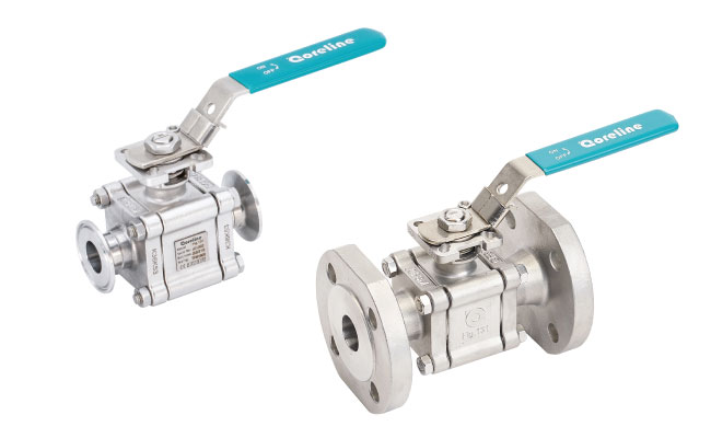 3pc heavy duty ball valve with direct mounting pad